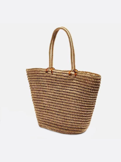Sac à Main Grand Panier Paille pour Femme avec Bretelles