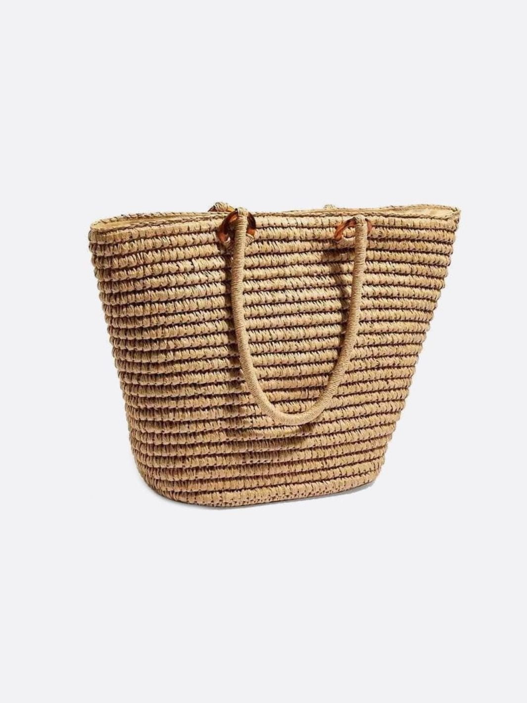 Sac à Main Grand Panier Paille pour Femme avec Bretelles
