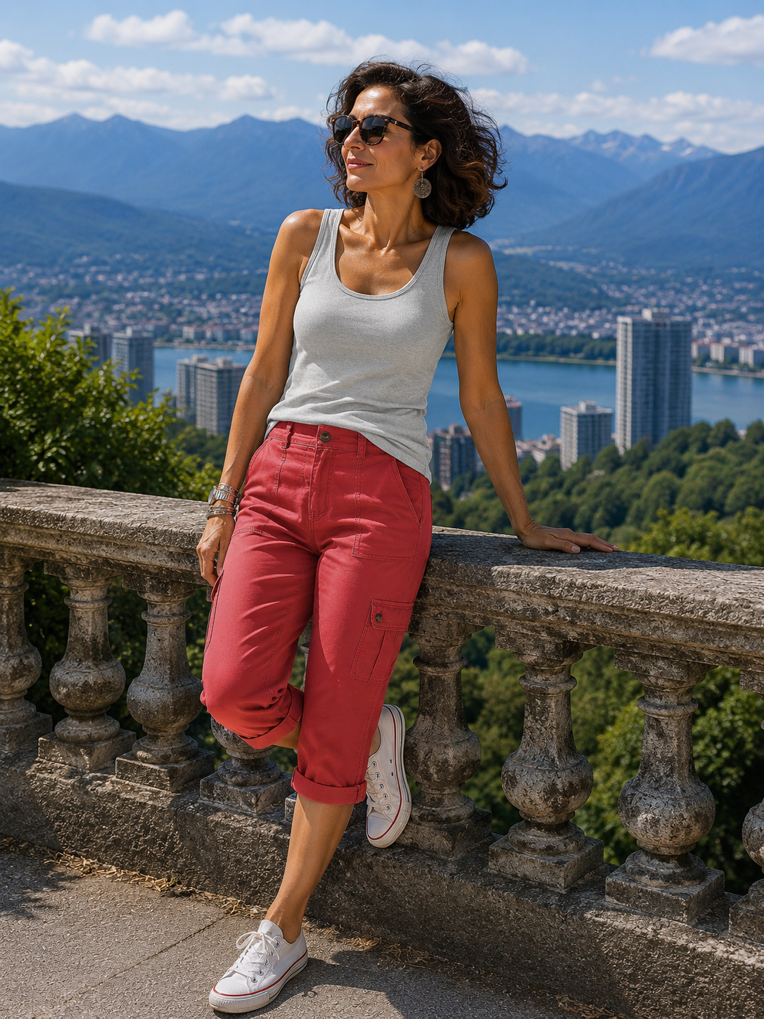 Pantalon Cargo Femme Coton Poches Multiples Coupe Décontractée - PanierRoyale