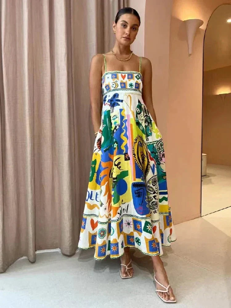 Robe Été Longue Décolletée pour Femme