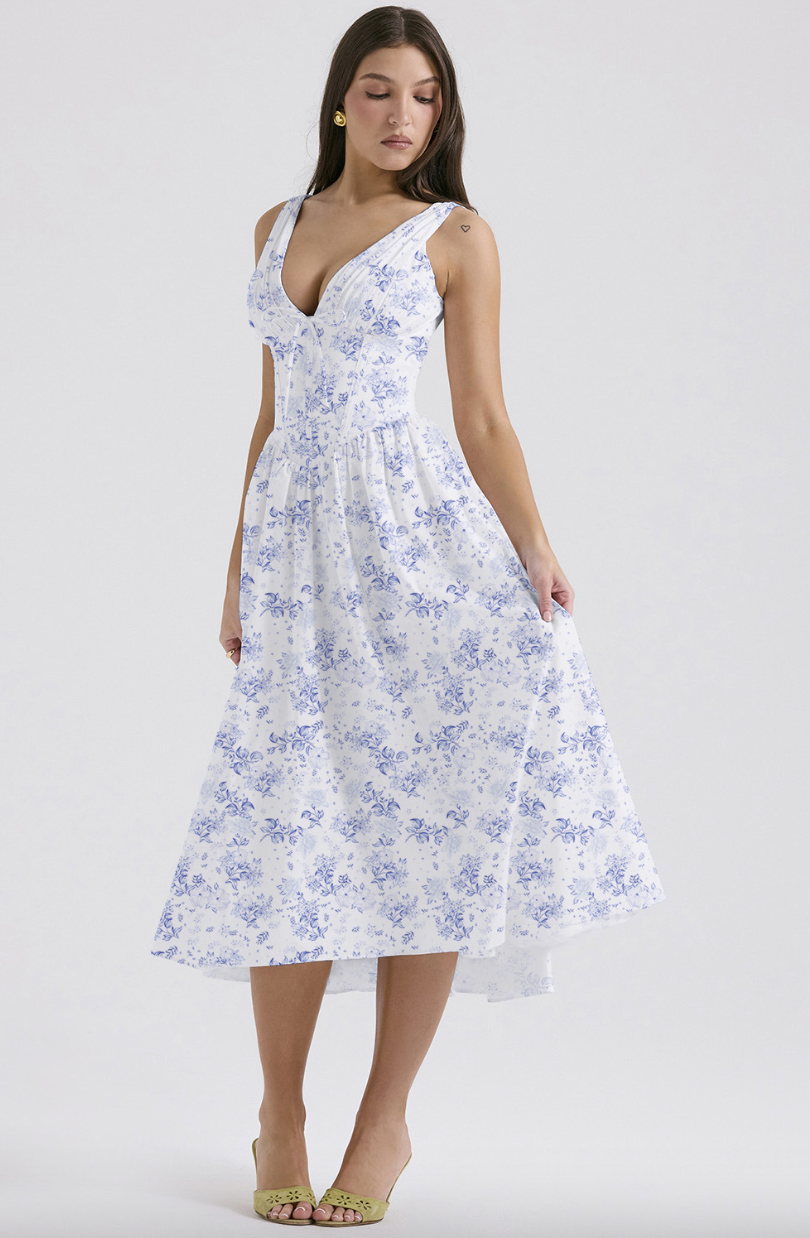 Robe Été Florale Femme - Robe Décontractée avec Poches