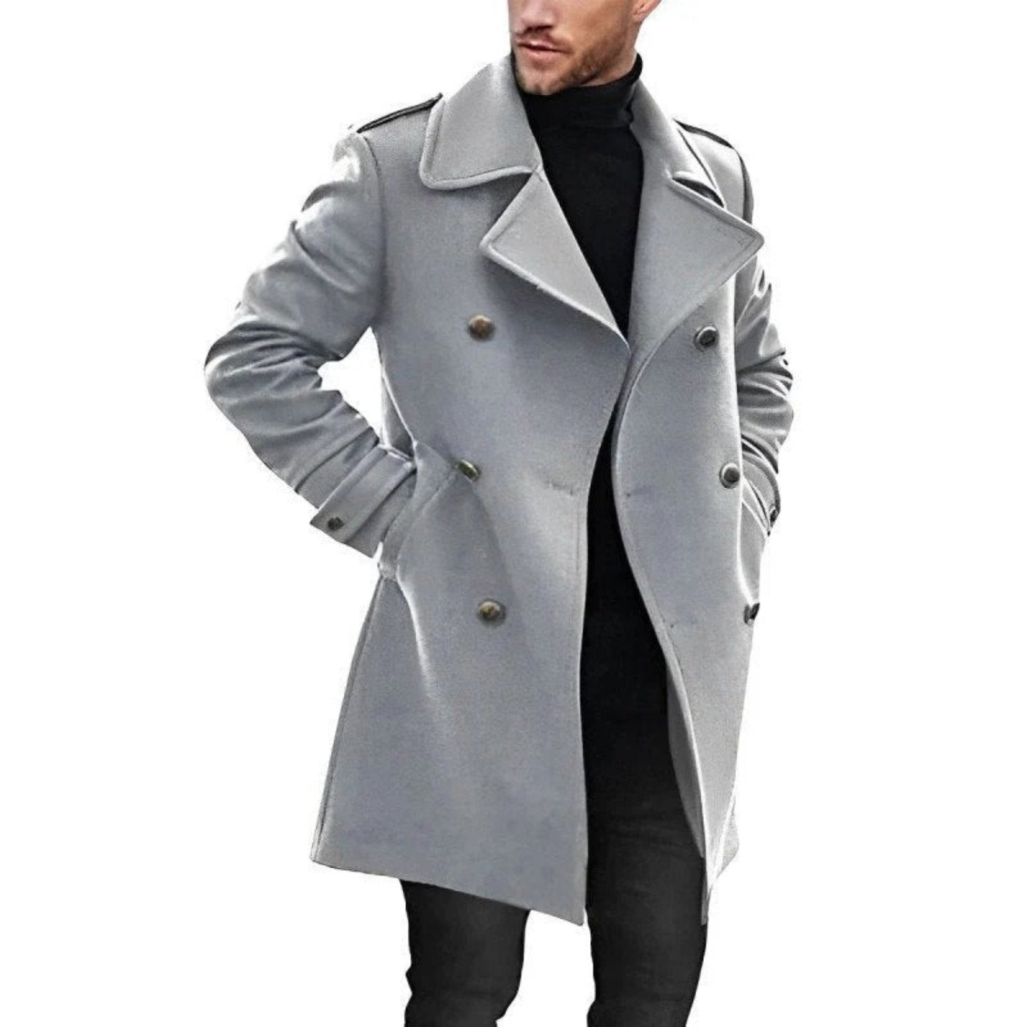 Manteau Imperméable Noir avec Poches et Capuche - PanierRoyale
