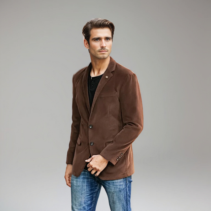 Blazer Homme Brun Classique Élégant
