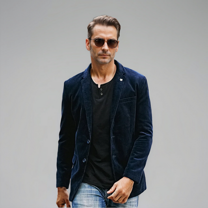 Blazer Homme Brun Classique Élégant