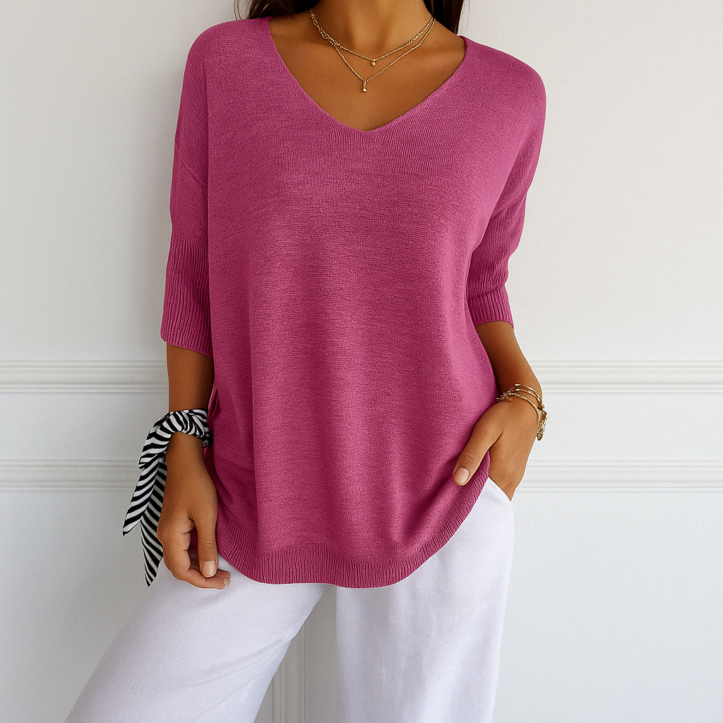 Pull Femme Col V Léger et Confortable