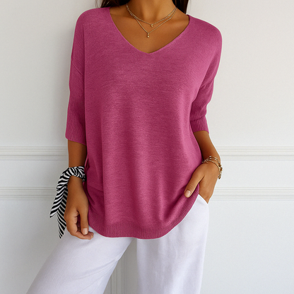 Pull Femme Col V Léger et Confortable