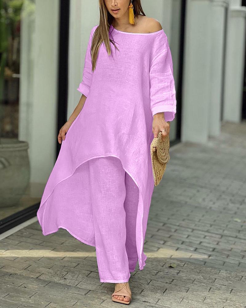 Robe Femme Élégante - Tunique Légère et Pantalon Slim