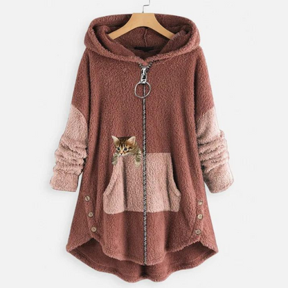 Manteau Hiver Épais et Chaud avec Capuche et Manches Longues
