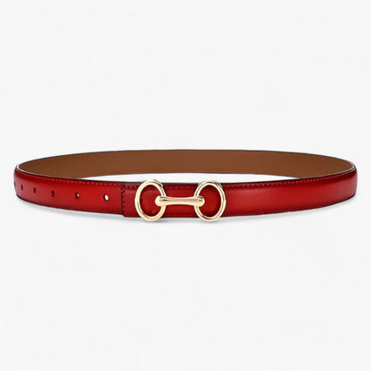 Ceinture Élégante en Cuir Boucle Argentée