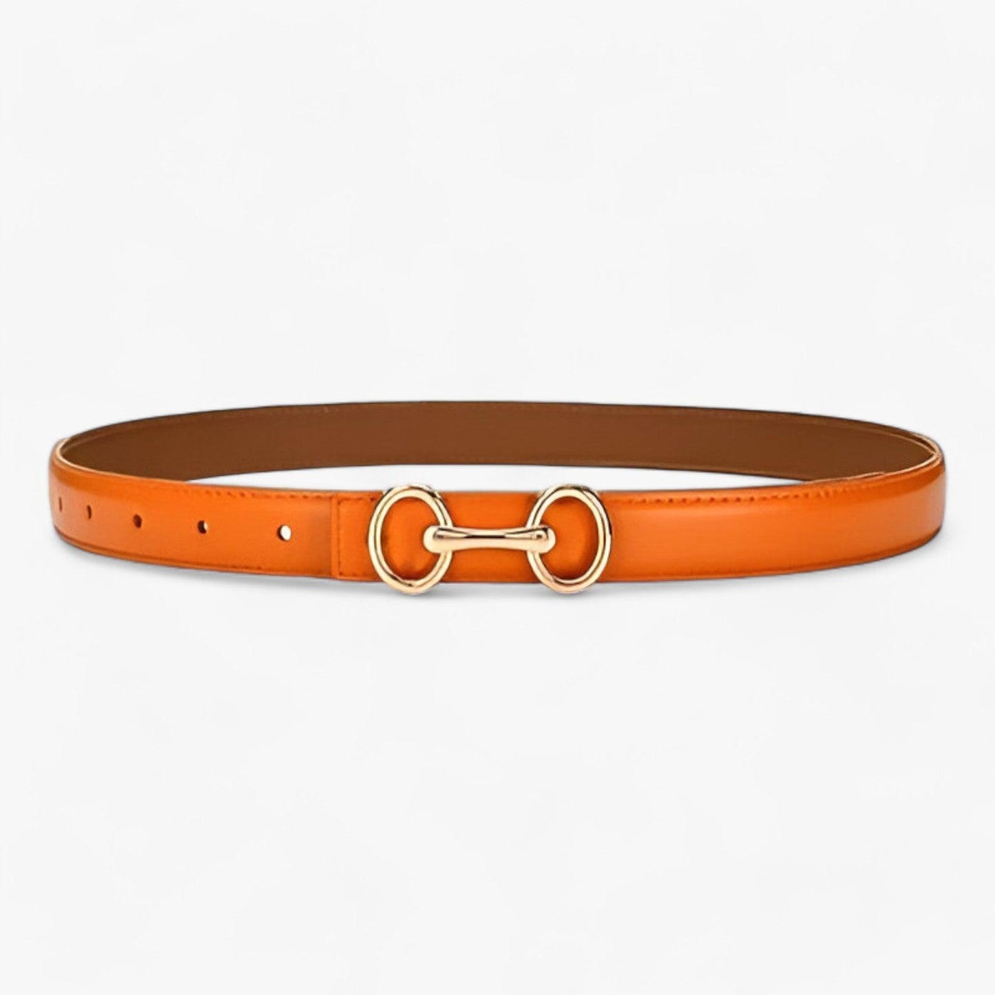 Ceinture Élégante en Cuir Boucle Argentée