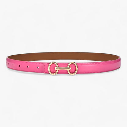Ceinture Élégante en Cuir Boucle Argentée