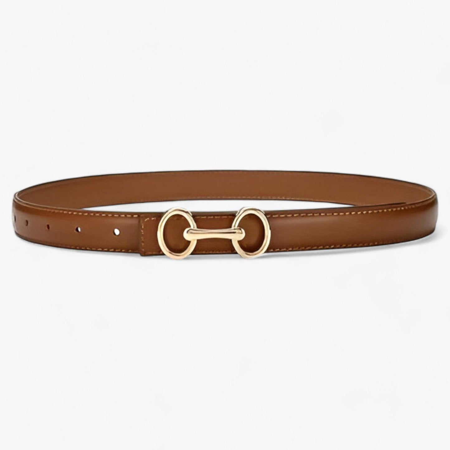 Ceinture Élégante en Cuir Boucle Argentée