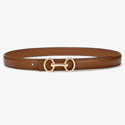 Ceinture Élégante en Cuir Boucle Argentée