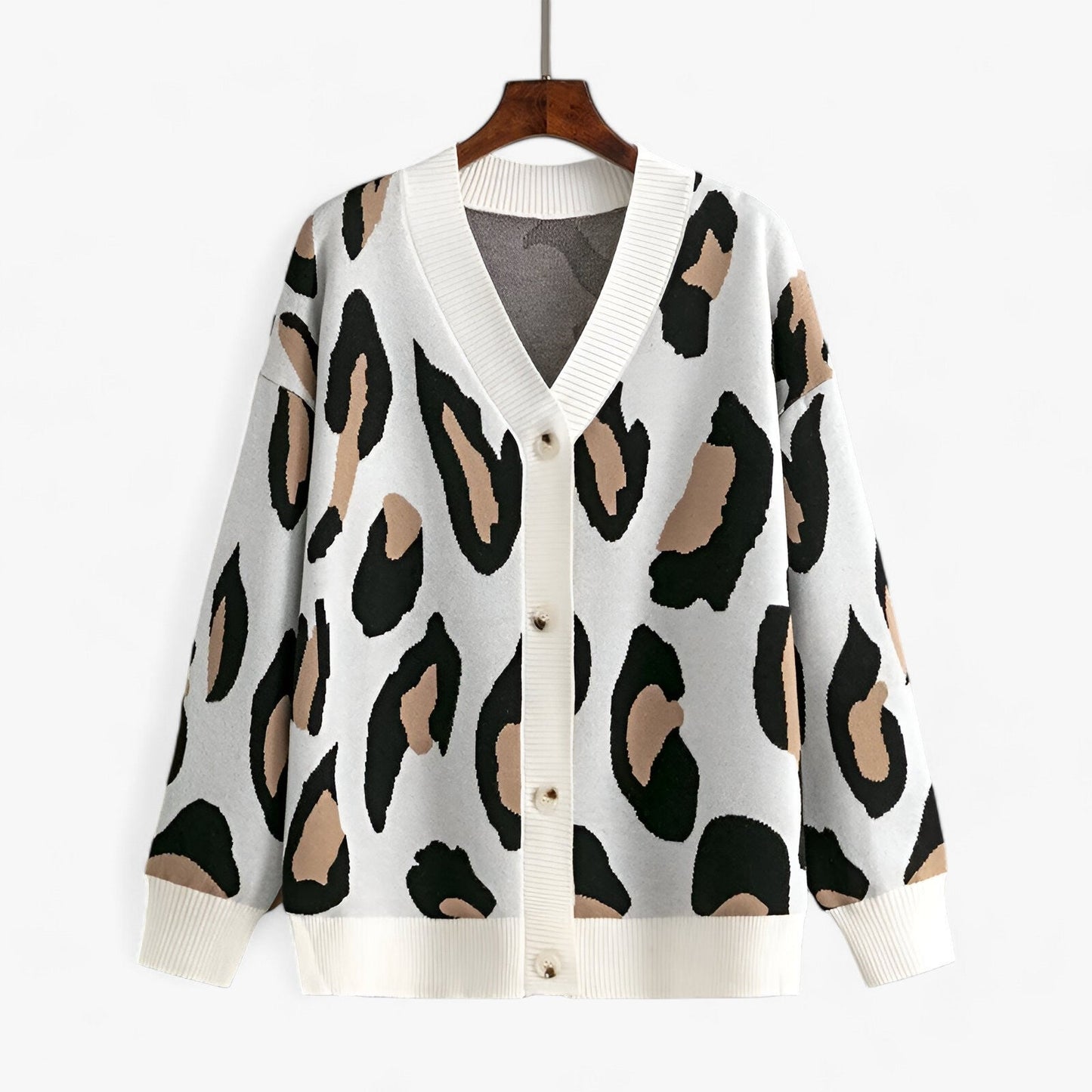 Cardigan Col V Femme Décontracté