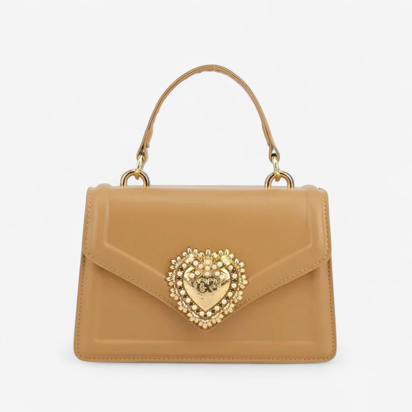 Sac à Main Brodé avec Poignée en Cuir