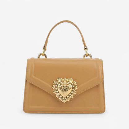 Sac à Main Brodé avec Poignée en Cuir
