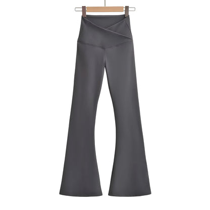 Pantalon Femme Extensible Taille Haute Coupe Évasée