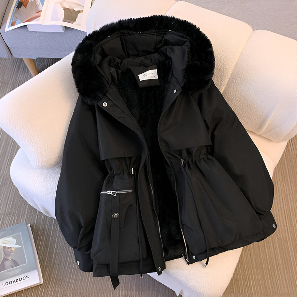 Parka Hiver Femme Capuche Doublée Fourrure Synthétique