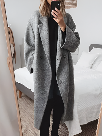 Manteau Femme Laine Doublure Chaude Coupe Classique - PanierRoyale