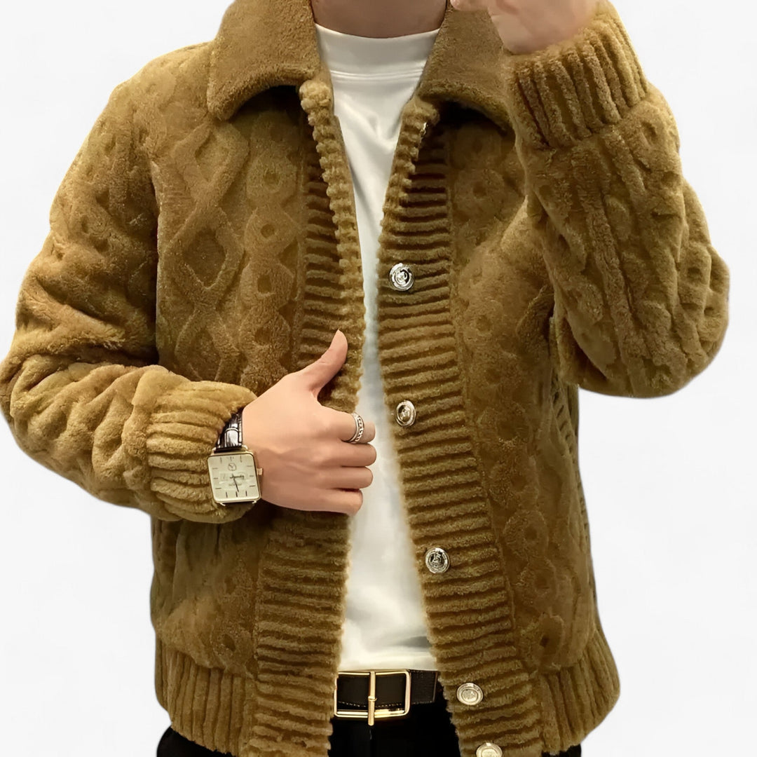 Veste Hiver Élégante avec Manches Longues et Col Montant