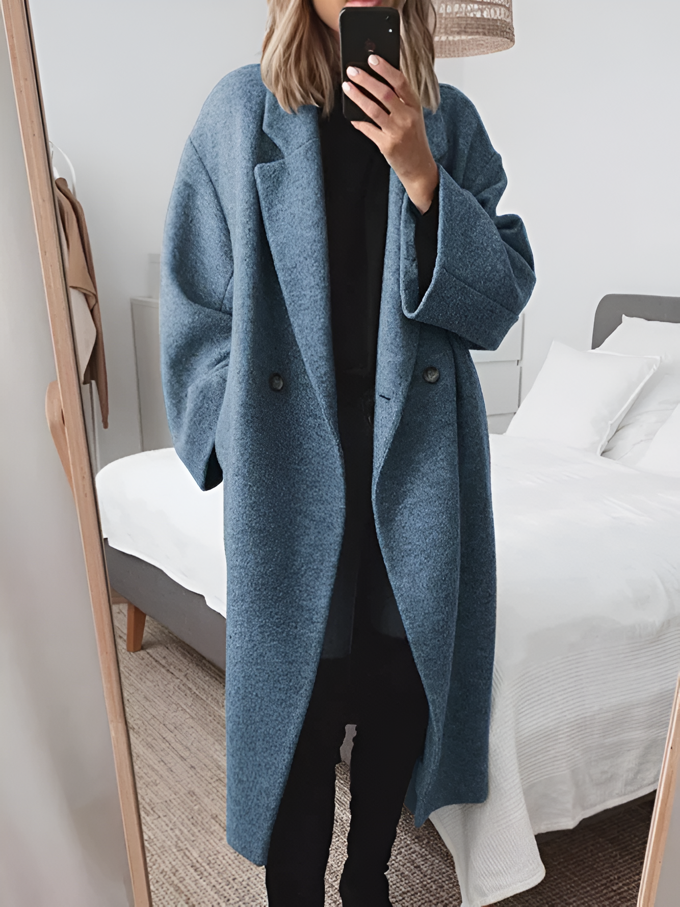 Manteau Femme Laine Doublure Chaude Coupe Classique