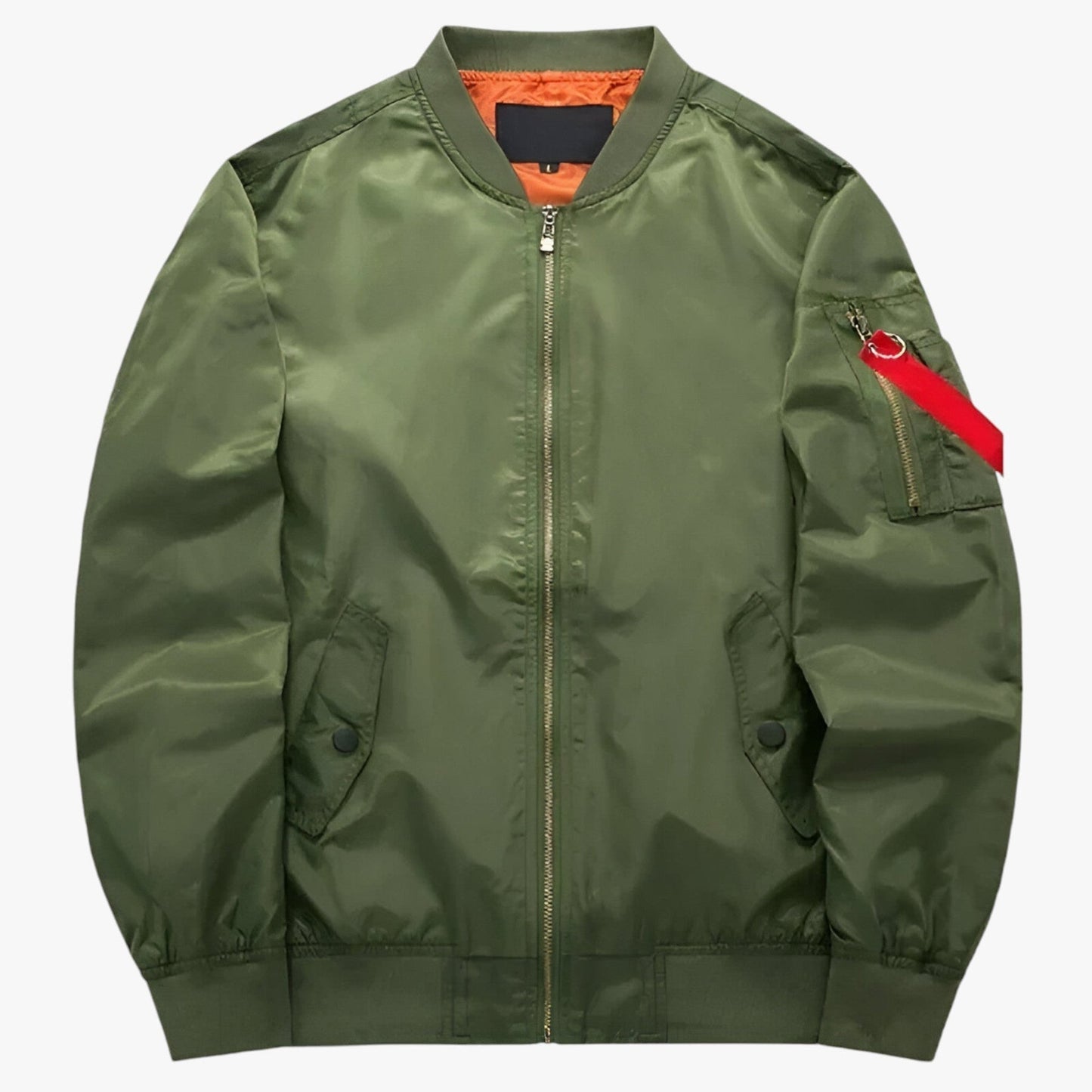 Blouson Homme Militaire Vert Kaki Contraste Intérieur