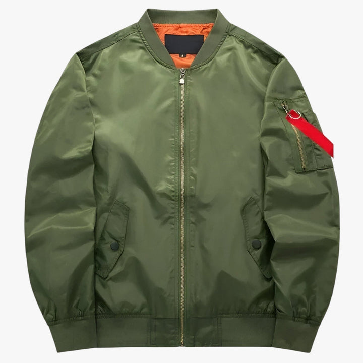 Blouson Militaire Vert Kaki Contraste Intérieur - vue 2