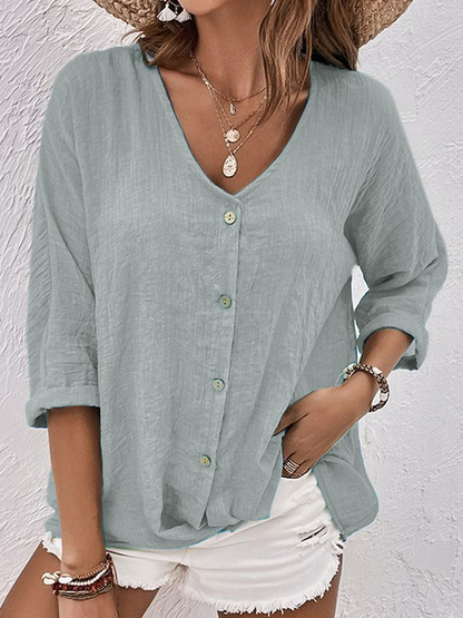 Chemise Femme Décontractée Col V pour Chaque Jour