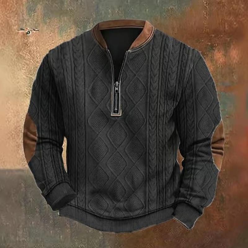 Pull Zippé Câblé Chaud et Élégant pour Hiver - PanierRoyale