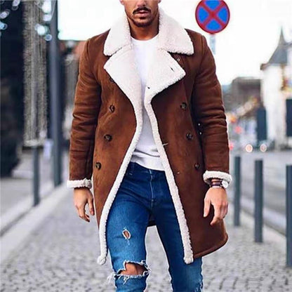 Manteau Homme Hiver Long Noir avec Ceinture Ajutable - PanierRoyale