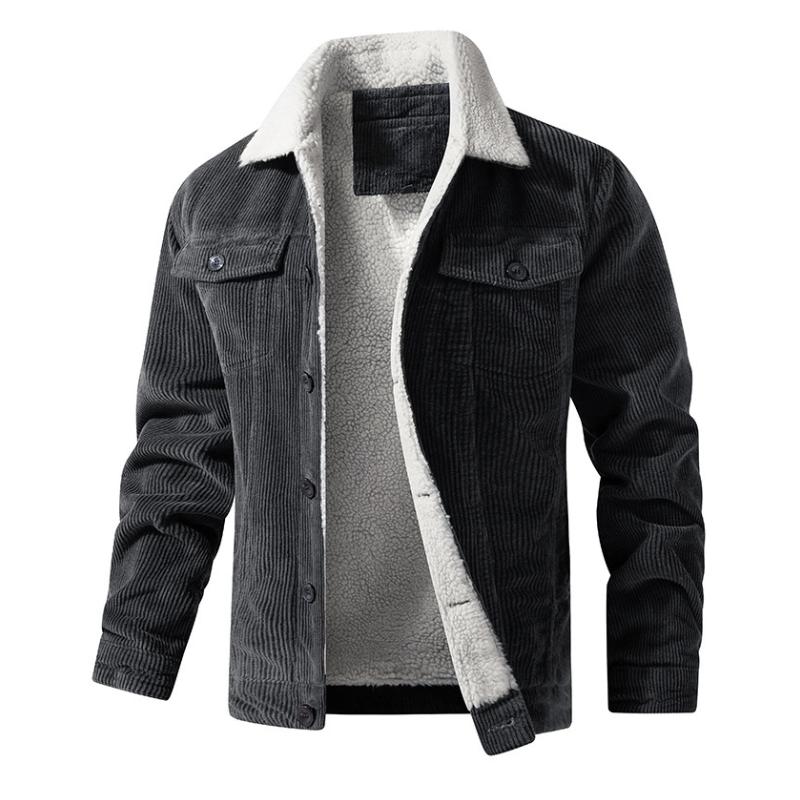 Veste Polaire Homme Noir Épais et Chaud en Velours - PanierRoyale