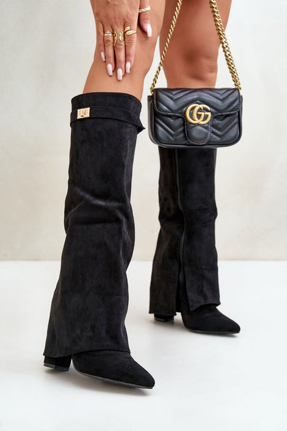 Bottes Femmes Noires Élégantes à Talons Hauts - PanierRoyale
