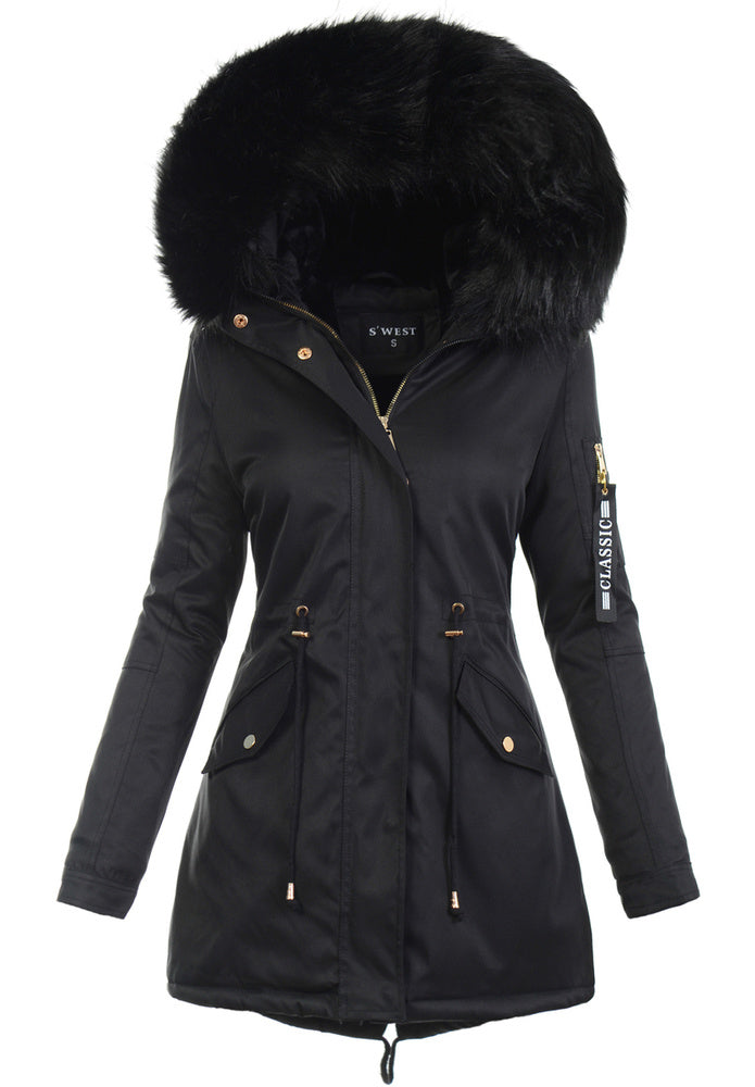 Veste Féminine Chic Taille Étroite avec Poches