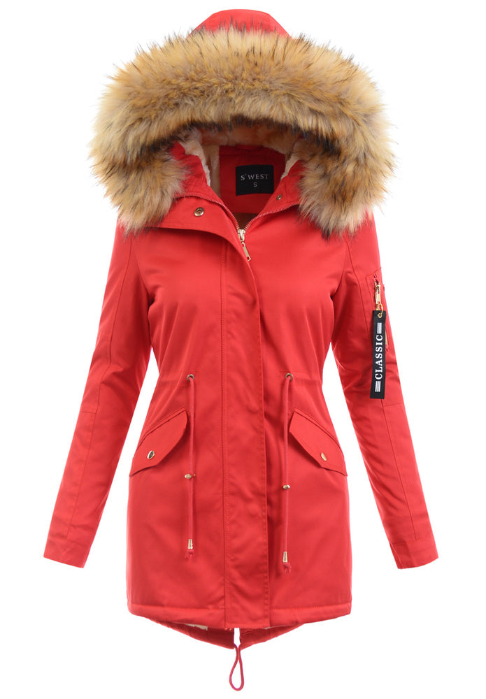 Veste Féminine Chic Taille Étroite avec Poches