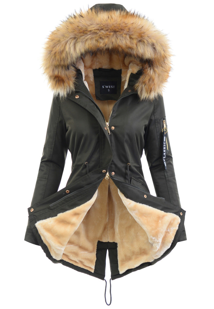 Veste Féminine Chic Taille Étroite avec Poches