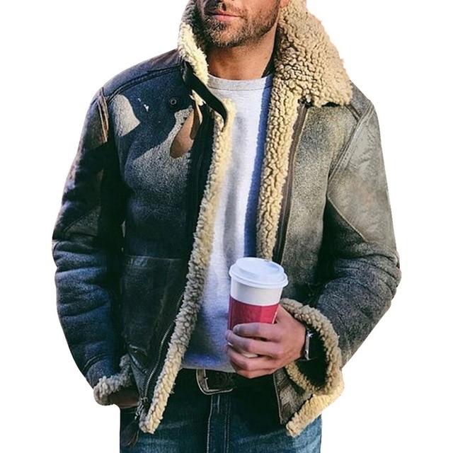 Blouson Homme Hiver Chaud et Confortable avec Col Foulonné