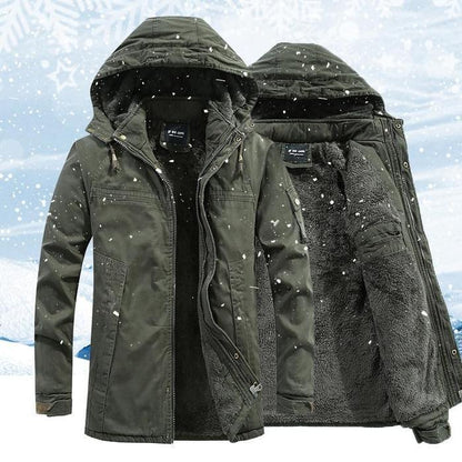 Parka Hiver Homme avec Capuche et Fermeture Éclair Longue - PanierRoyale