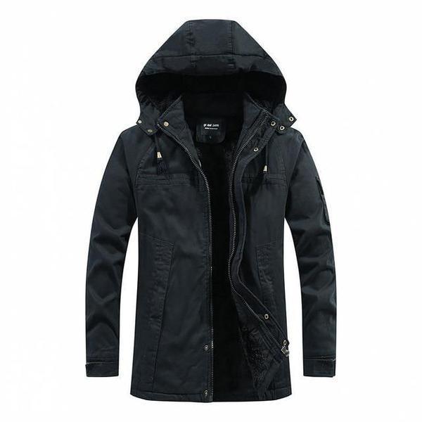 Parka Hiver Homme avec Capuche et Fermeture Éclair Longue