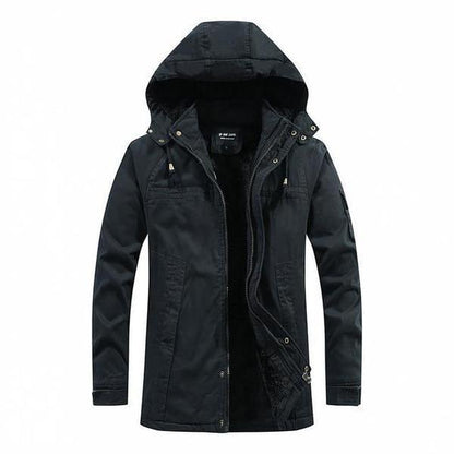 Parka Hiver Homme avec Capuche et Fermeture Éclair Longue
