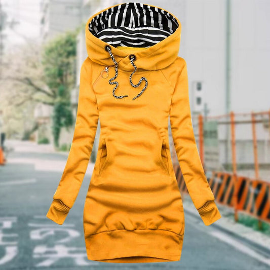 Robe Capuche Femme Manches Longues Élégante - PanierRoyale