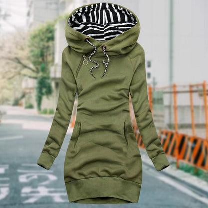Robe Capuche Femme Manches Longues Élégante