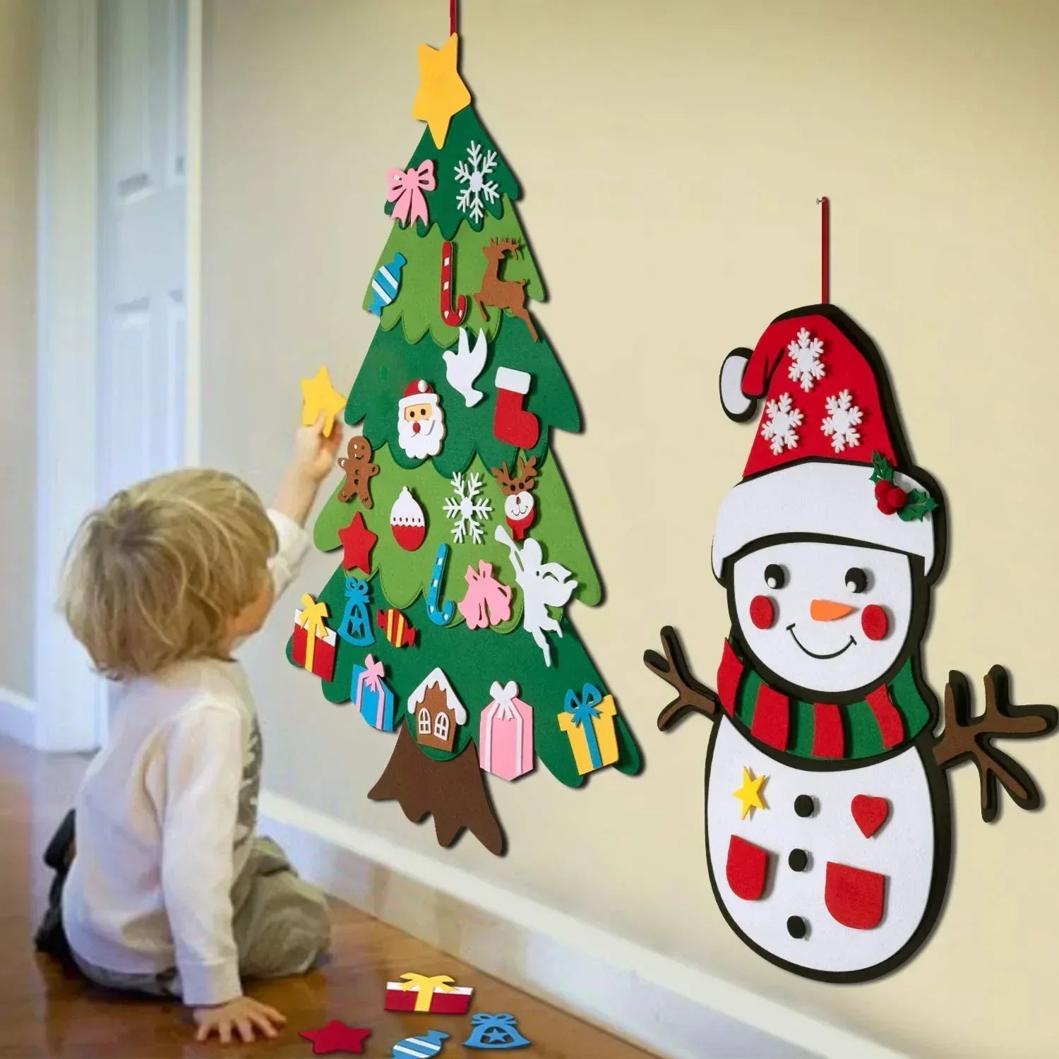 Arbre de Noël en Feutre Coloré pour Enfants - PanierRoyale