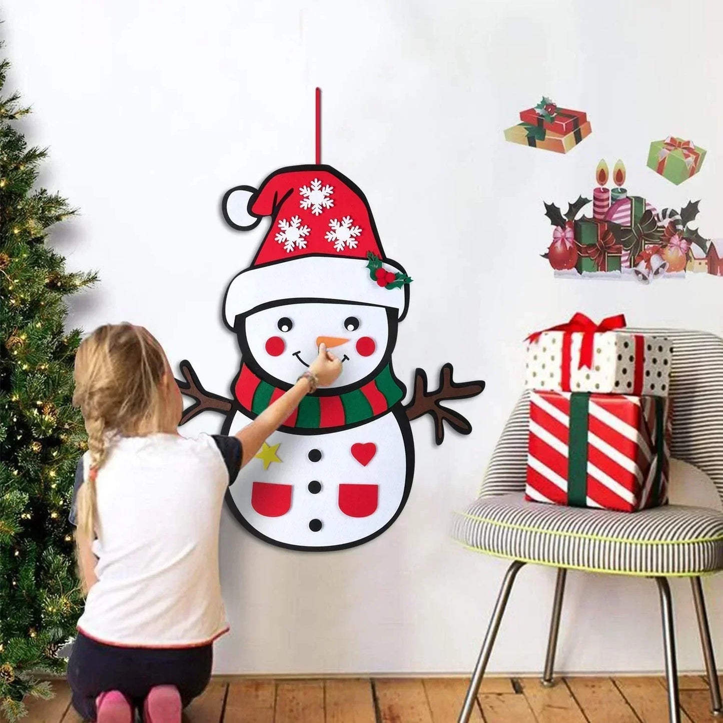 Arbre de Noël en Feutre Coloré pour Enfants