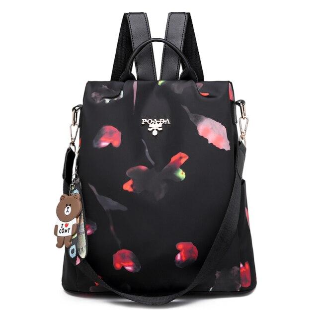 Sac à dos Floral avec Bretelles Réglables et Poche Intérieure