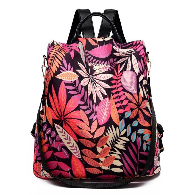 Sac à dos Floral avec Bretelles Réglables et Poche Intérieure