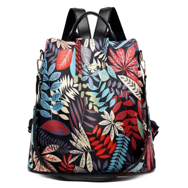 Sac à dos Floral avec Bretelles Réglables et Poche Intérieure