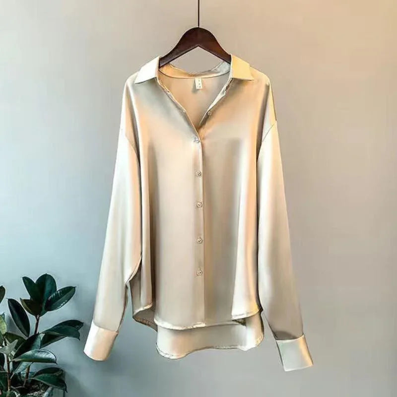 Chemise Femme Élégante en Soie Léger