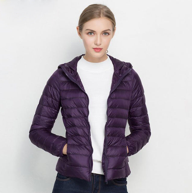 Veste Femme Hiver Légère et Chaude avec Capuche