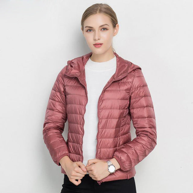 Veste Femme Hiver Légère et Chaude avec Capuche