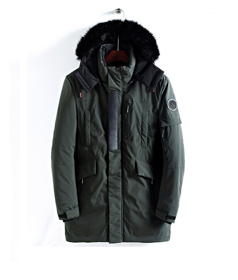 Doudoune Hiver Homme à Capuchon et Doublure Fourrure Chaude